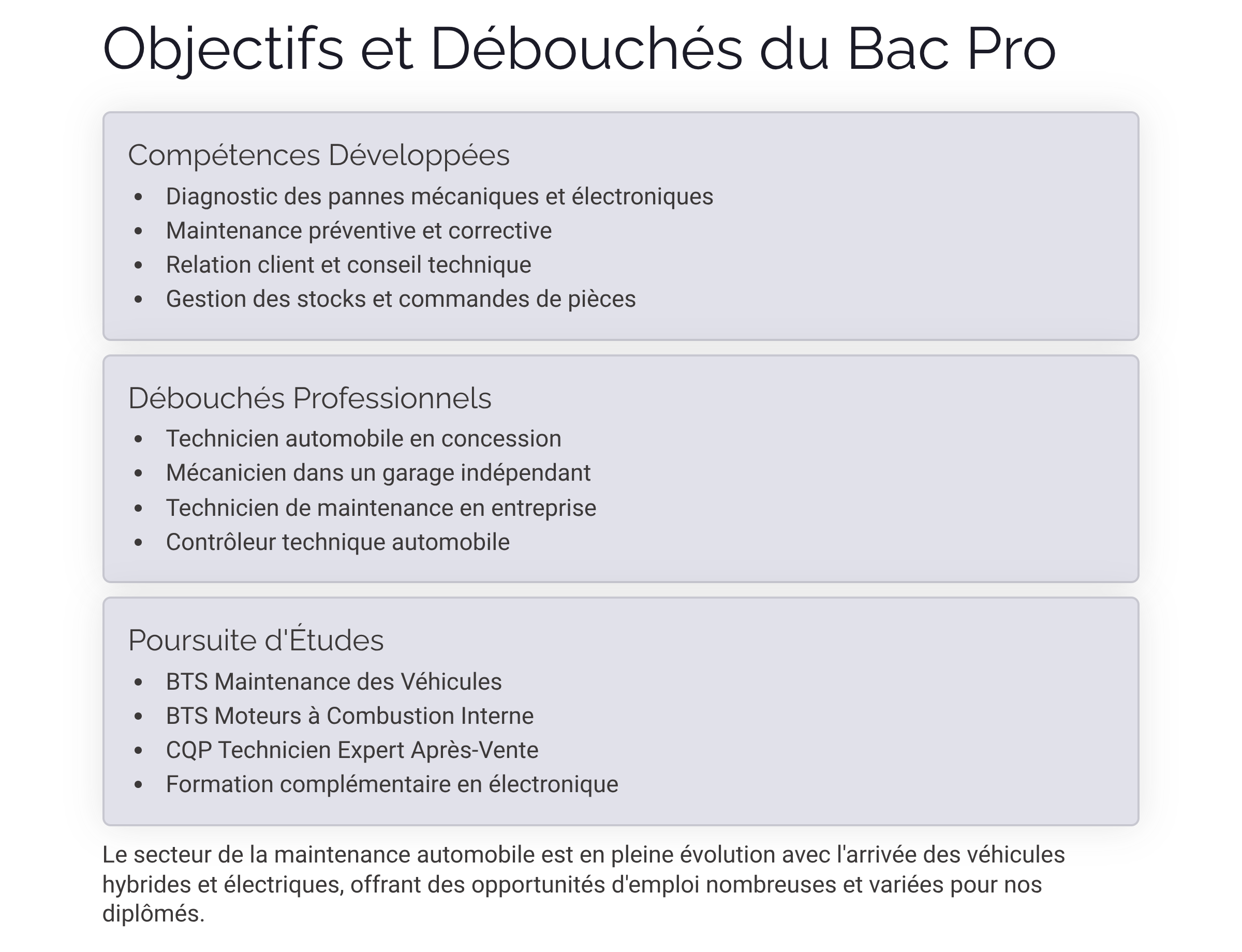 Présentation Bac Pro Maintenance